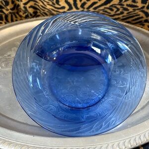 Pyrex Festiva Cobalt Blue Glass Swirl Soup Cereal Bowl Set Of 2